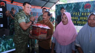 Kaskogabwilhan III Serahkan Bantuan Untuk Masyarakat Terdampak Bencana Banjir Halmahera Barat