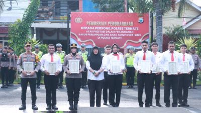 Polres Ternate Raih Penghargaan Tertinggi Nasional dari TRC PPA Indonesia