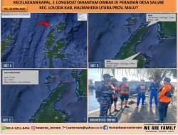Dihantam Gelombang, Longboat POB 8 Orang Terbalik di Perairan Depan Selat Lebeno Halmahera Utara
