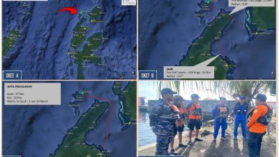 Dihantam Gelombang, Longboat POB 8 Orang Terbalik di Perairan Depan Selat Lebeno Halmahera Utara